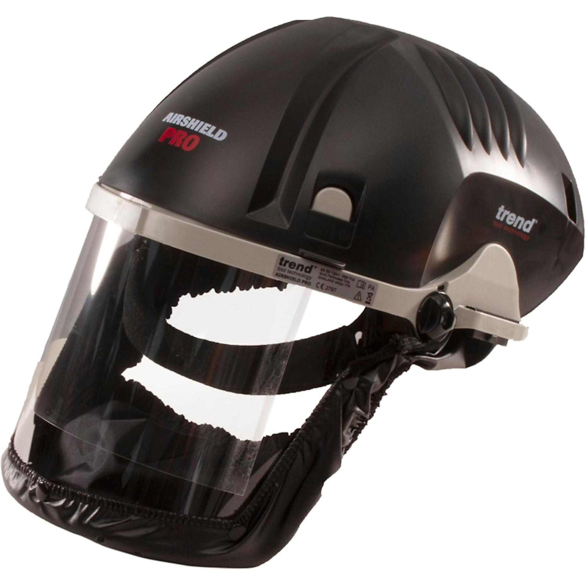 Trend AIR/PRO Face Shield USA 120V, Battery Powered, High Impact Rating, Air Circulating, Suitable for Woodworking, 12 Month Warranty